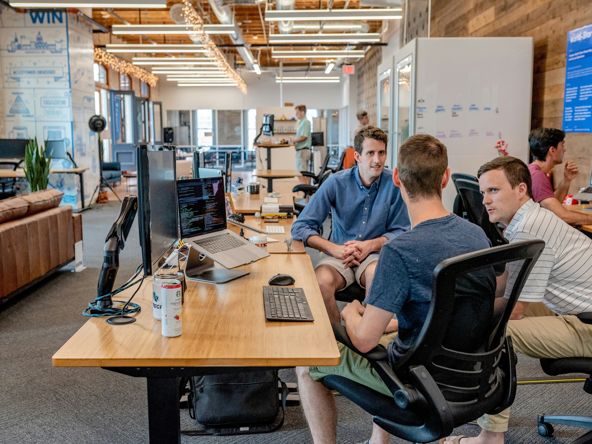 Team collaborating in a professional workplace